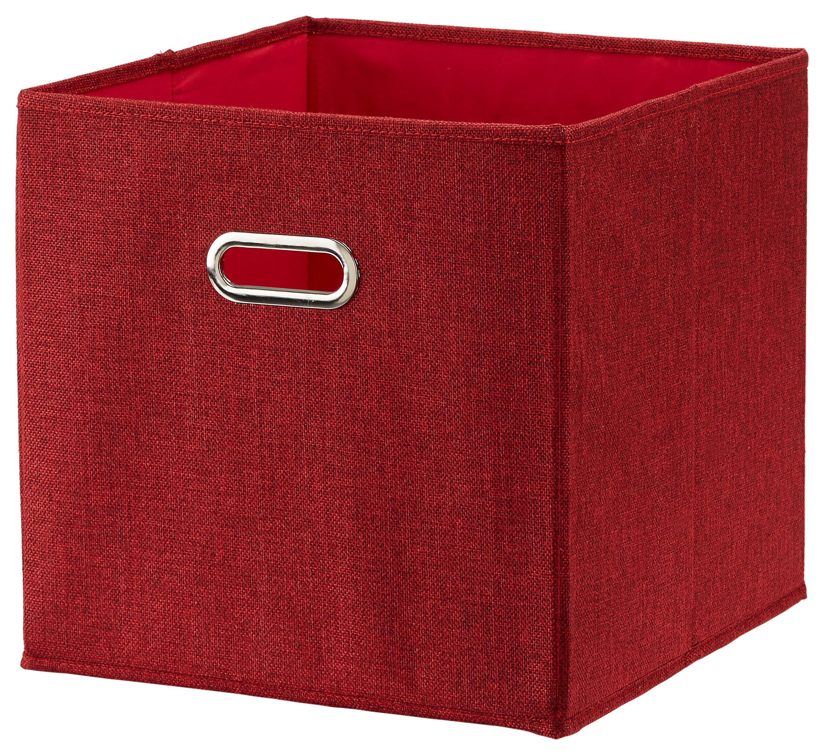 Skládací Krabice Bobby - Ca. 34l -Ext- - červená, Moderní, karton/textil (33/32/33cm) - Premium Living