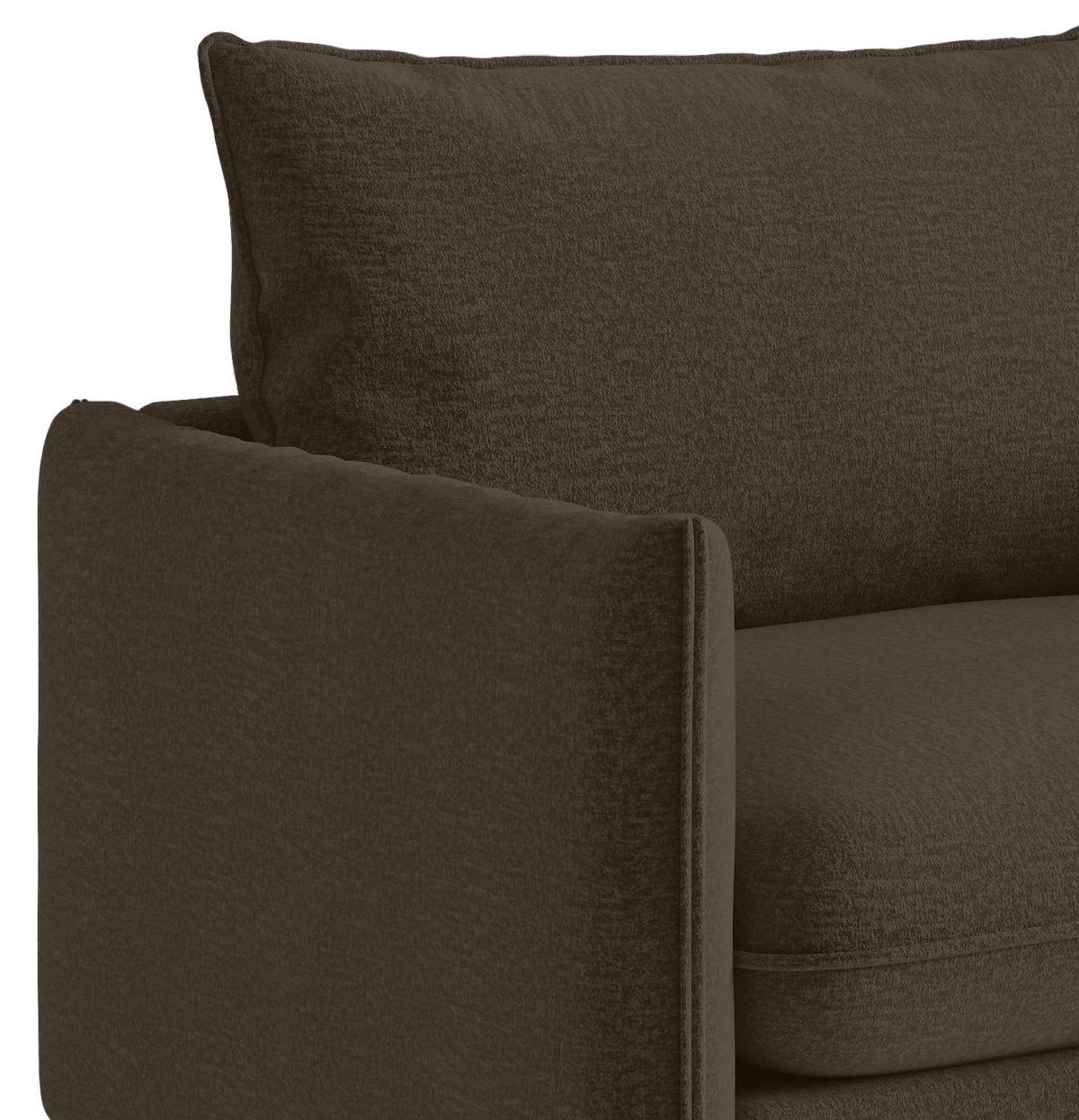 Sitzgarnitur Samos 3-teilig Braun B: 215 Cm - Schwarz/Braun, Design, Textil (215/85/92cm) - Livetastic