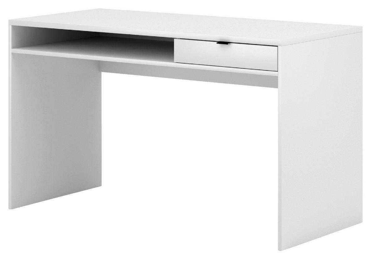 Schreibtisch Hofis Weiß B: 60 cm - Weiß, Design, Holzwerkstoff/Kunststoff (130/60/76cm) - MID.YOU