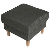 Polsterhocker Lorris Anthrazit Flachgewebe H: 53 cm - Anthrazit/Buchefarben, MODERN, Textil (53/45/53cm) - Max Winzer