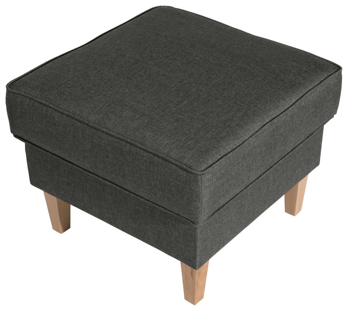 Polsterhocker Lorris Anthrazit Flachgewebe H: 53 cm - Anthrazit/Buchefarben, MODERN, Textil (53/45/53cm) - Max Winzer