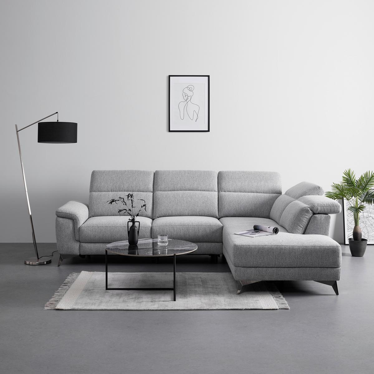 Sedací souprava Koln - šedá, Moderní, kov/textil (283/98/212cm) - Bessagi Home