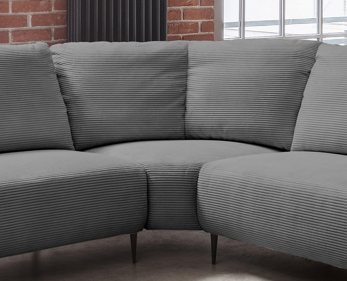 Ecksofa Vanilla Grau S: 294x256 Cm - Schwarz/Grau, Design, Textil (294/256cm) - Livetastic