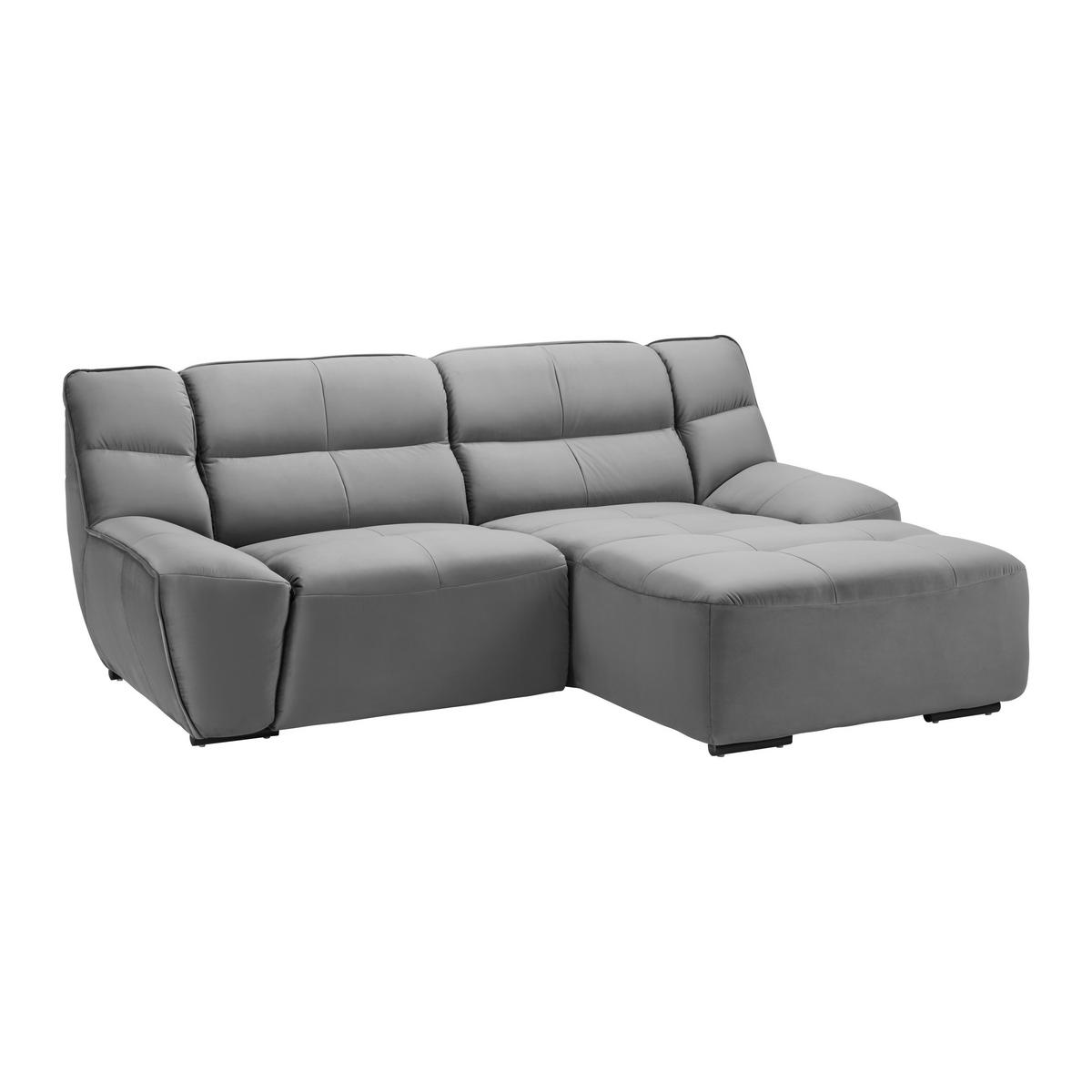 Sedacia súprava WEGA, pravá, sivá farba - sivá, Modern, kov/textil (220/88/165cm) - Bessagi Home