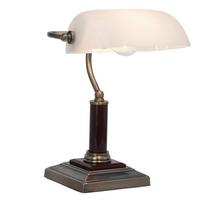 Schreibtischlampe Bankir Messingfarben, Drehbar - Messingfarben, Basics, Holz/Metall (26/24/33,5cm) - Brilliant