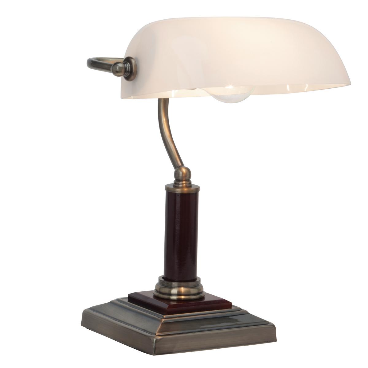 Schreibtischlampe Bankir Messingfarben, Drehbar - Messingfarben, Basics, Holz/Metall (26/24/33,5cm) - Brilliant