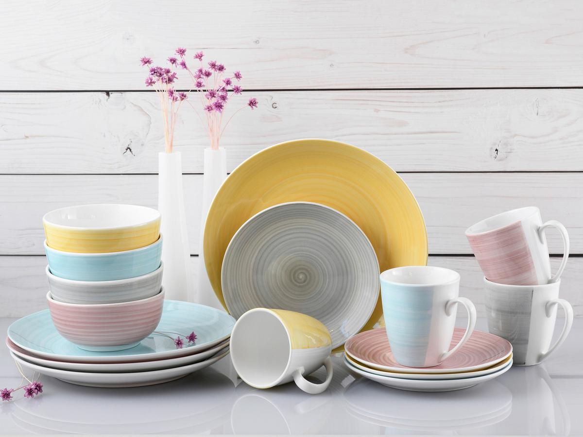 Kombiservice Porzellan 4 Personen Geschirr Set - Multicolor, Keramik (30/31,5/33cm) - Creatable