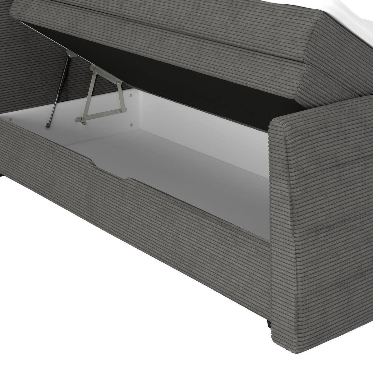 Boxspringbett Libra - Graublau/Dunkelgrau, KONVENTIONELL, Textil (180/200cm)