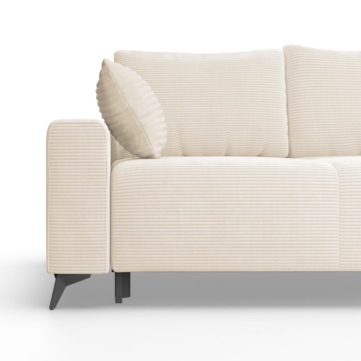 Ecksofa mit Schlaffunktion Viktor Creme Cord 270x212 cm - Beige/Creme, MODERN, Textil (270/212cm)