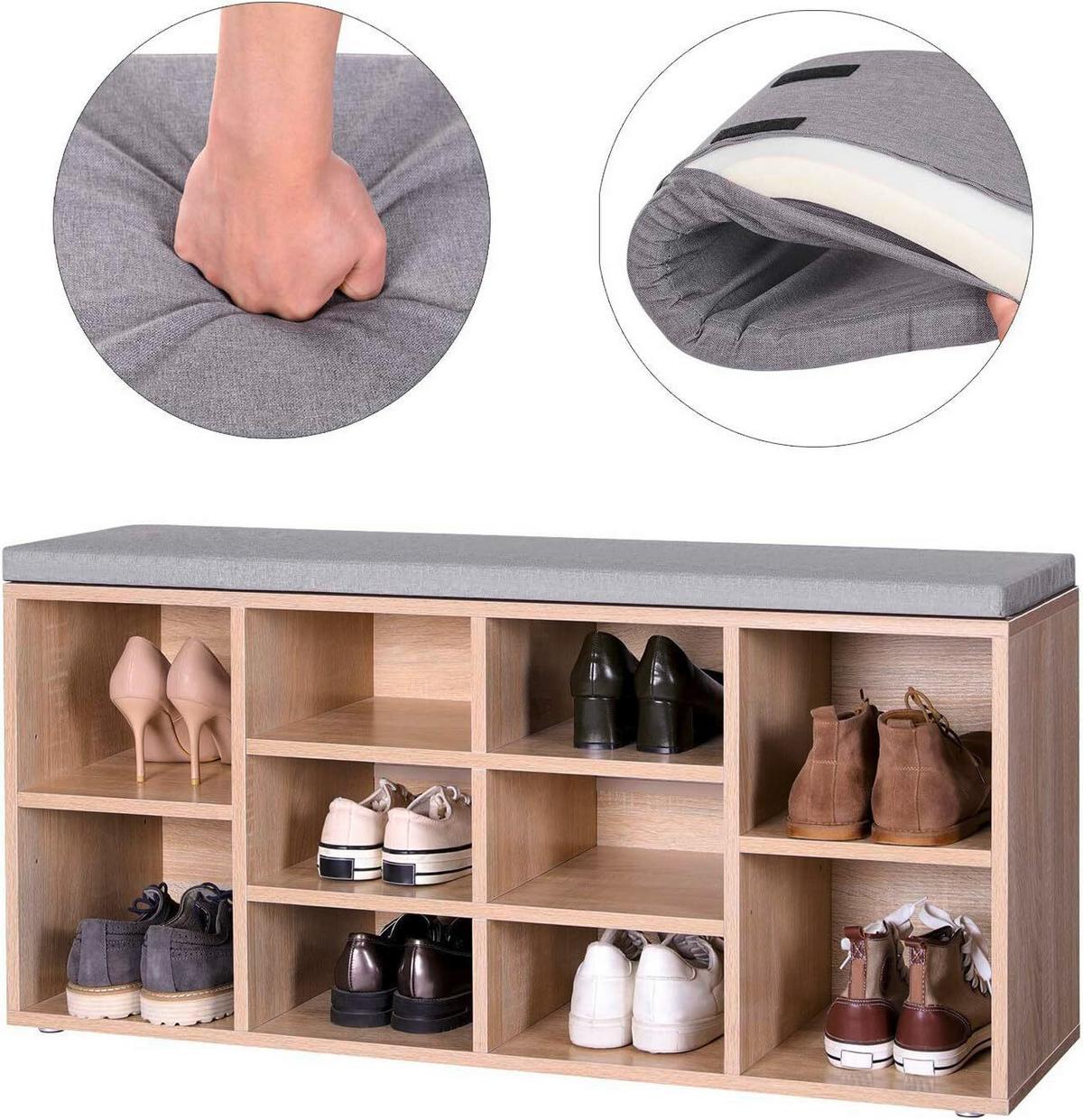 ŠATNÍ LAVICE VINTAGE - šedá/barvy dubu, Trend, kompozitní dřevo (104/48/30cm) - Boxxx