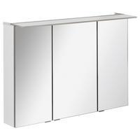 Spiegelschrank B.perfekt + Led BxHxT: 100x69,5x23,5 cm Weiß - Silberfarben/Weiß, MODERN, Glas/Holzwerkstoff (100/69,5/23,5cm) - MID.YOU