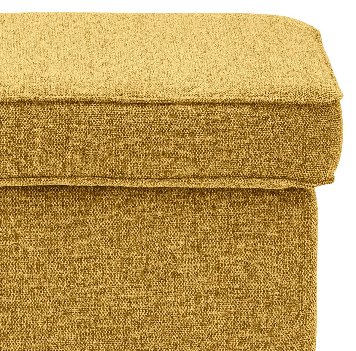 Hocker Oskar - Gelb/Schwarz, Basics, Holzwerkstoff/Textil (63/43/42cm) - MID.YOU
