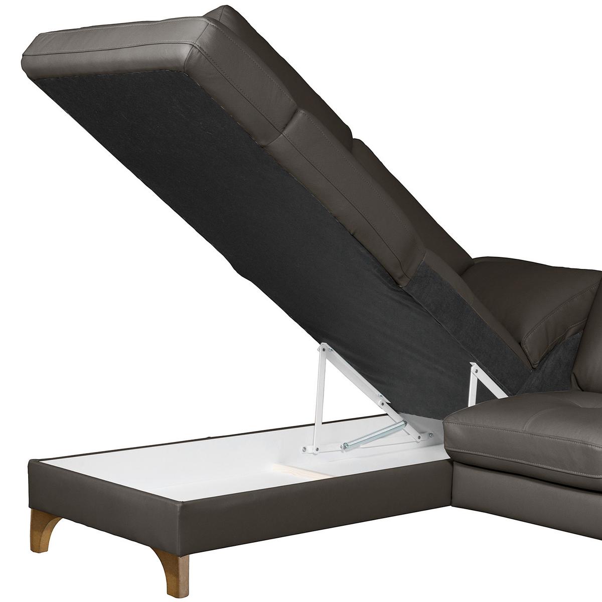 Ecksofa Fargo Dunkelbraun B: 190x234 Cm - Dunkelbraun/Buchefarben, Design, Leder/Textil (190/234cm) - Livetastic