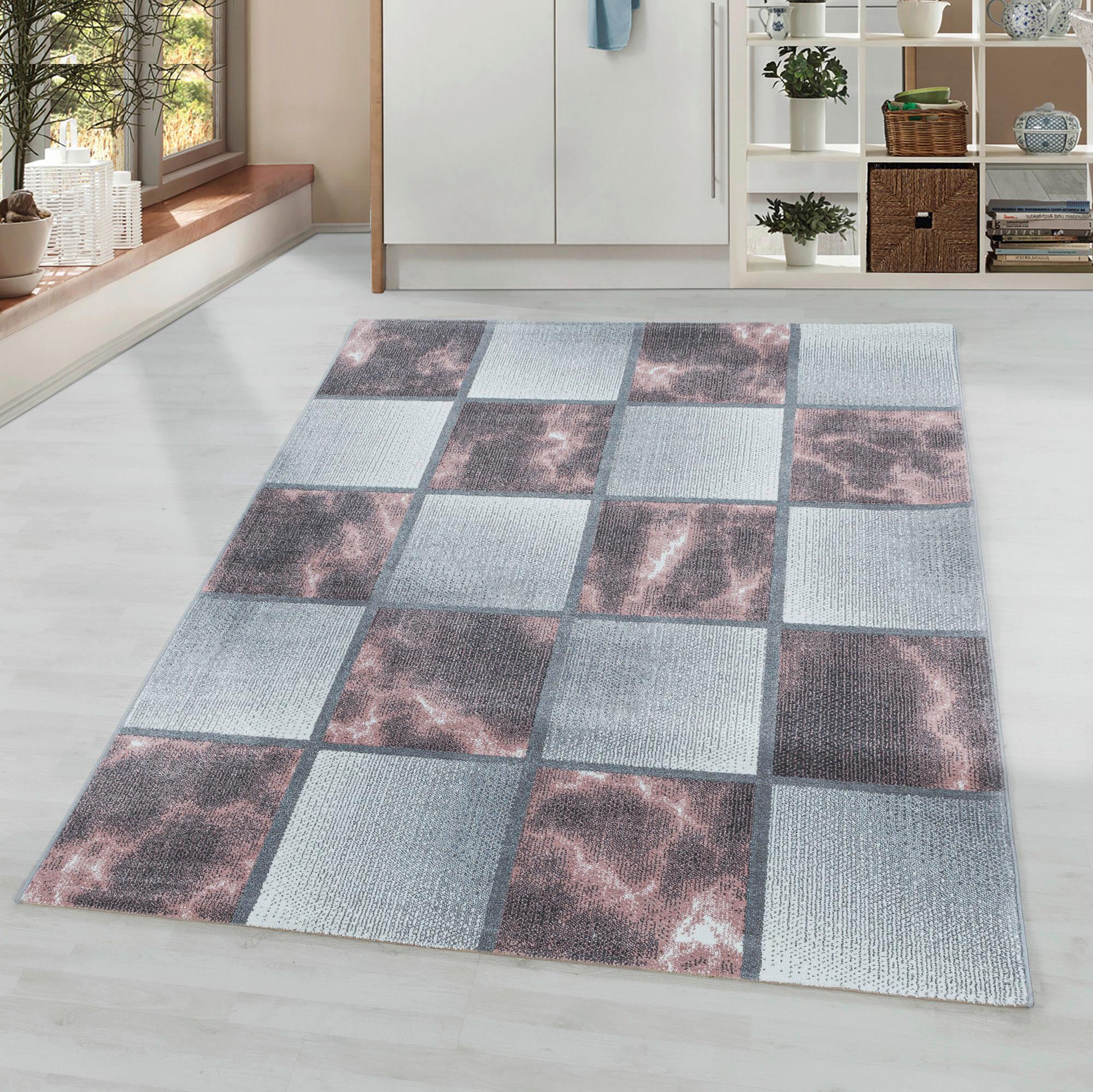 Webteppich Rosa/Grau Naturfaser Ottawa 160x230 cm - Rosa, Design, Textil (160/230cm)