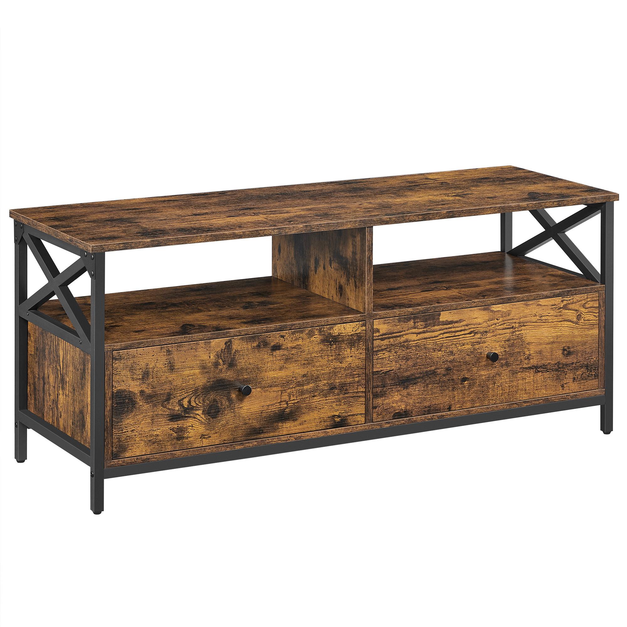 TV-Element TV Stand - Dunkelbraun/Schwarz, MODERN, Holzwerkstoff/Metall (120/50/40cm) - MID.YOU