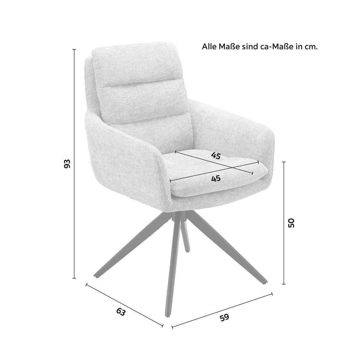 STOLIČKA S PODRÚČKAMI LAURIN - svetlosivá, Modern, kov/drevo (59/93/63cm) - Bessagi Home