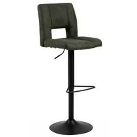 Barhocker Höhenverstellbar Mit Lehne Sylvia Olivgrün - Schwarz/Olivgrün, Basics, Textil/Metall (41,5/115/52cm) - MID.YOU