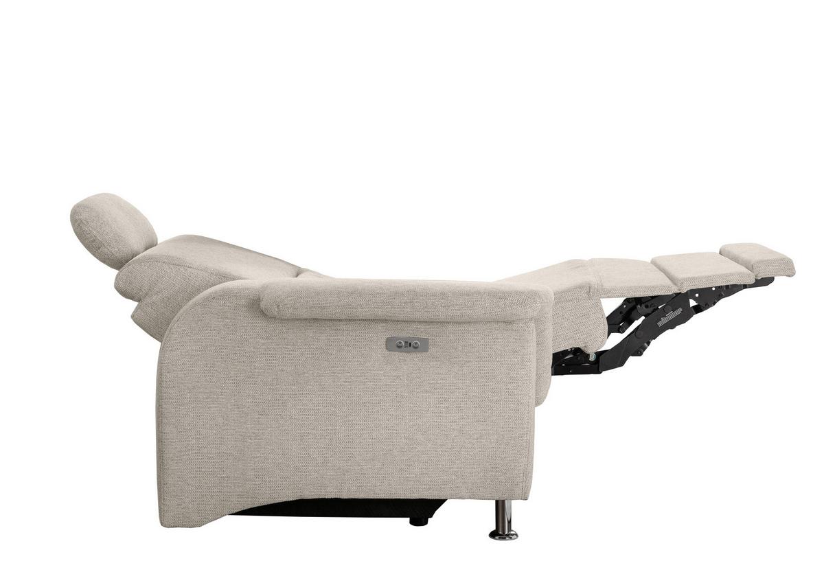 Ecksofa mit Relaxfunktion Parole Beige Chenille - Chromfarben/Beige, KONVENTIONELL, Textil (292/165cm) - Livetastic