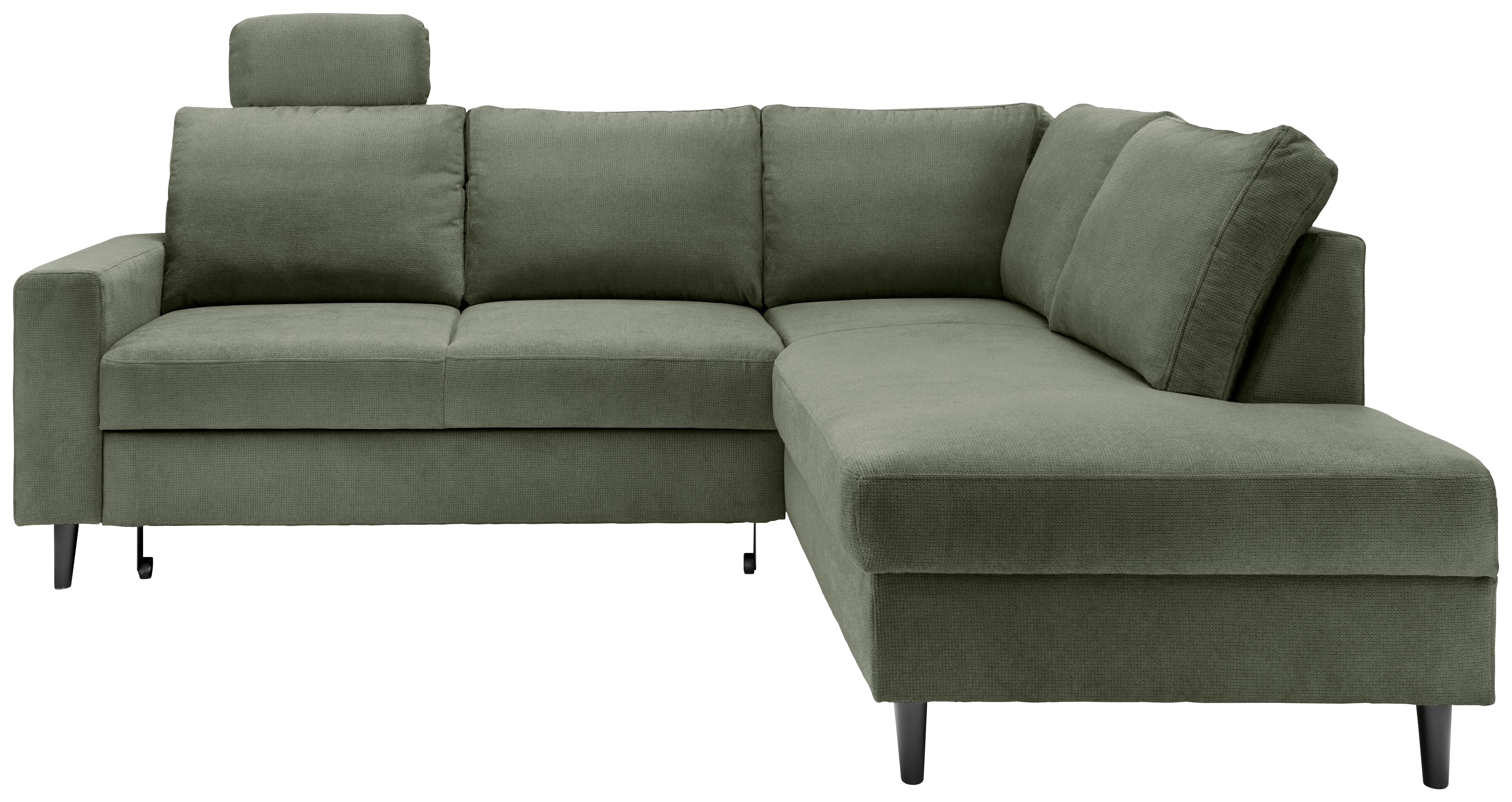 Eckschlafsofa Passione Mintgrün S: 242x200 Cm - Schwarz/Mintgrün, MODERN, Textil (242/200cm) - Livetastic