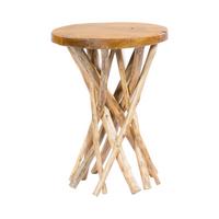Beistelltisch Aus Teakholz Rund Radix, Natur - Klar, Natur, Holz (40/55/40cm) - Kayoom