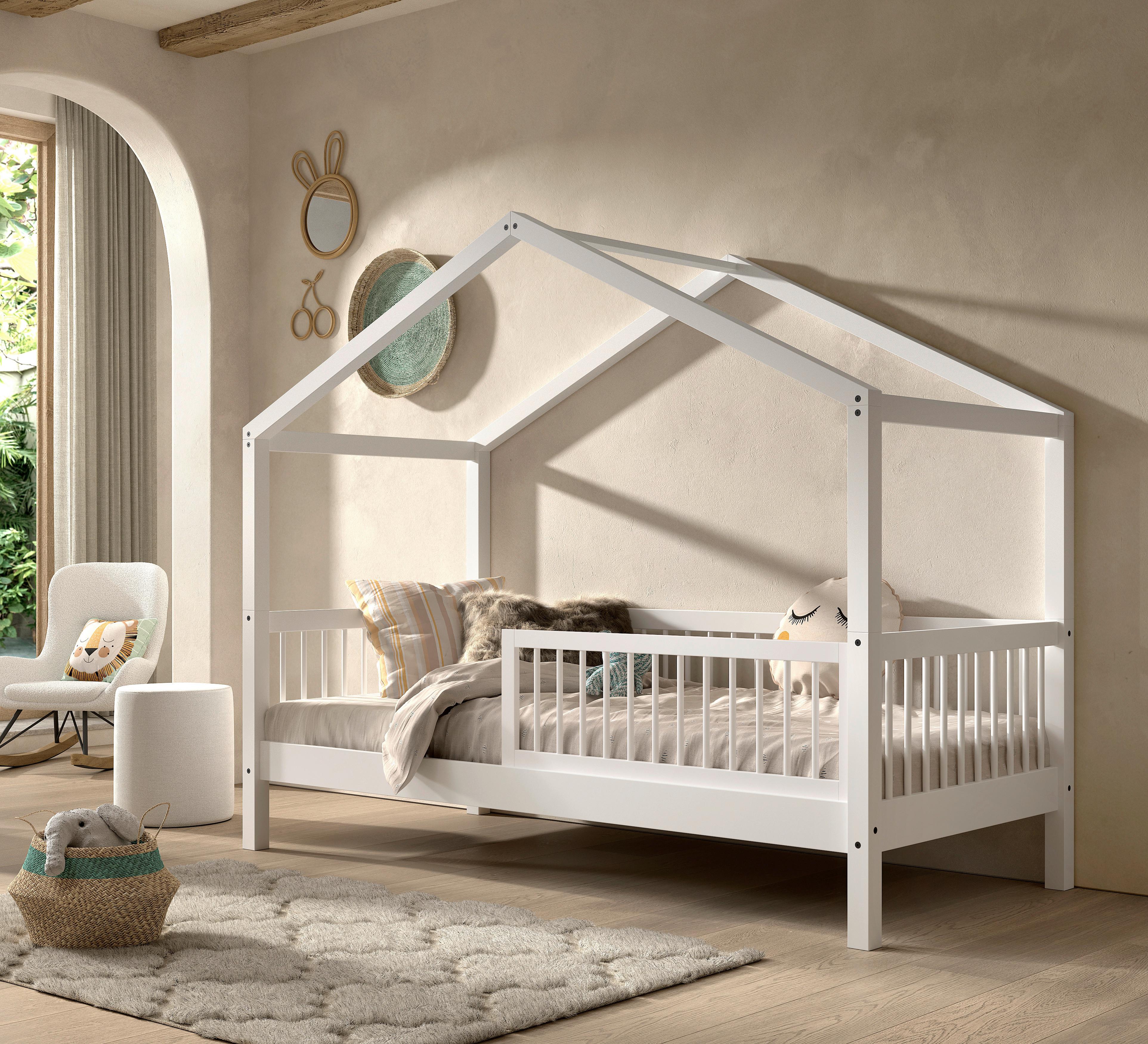 HAUSBETT Forrest Weiß 90x200cm - Weiß/Naturfarben, MODERN, Holz (90/200cm) - Vipack