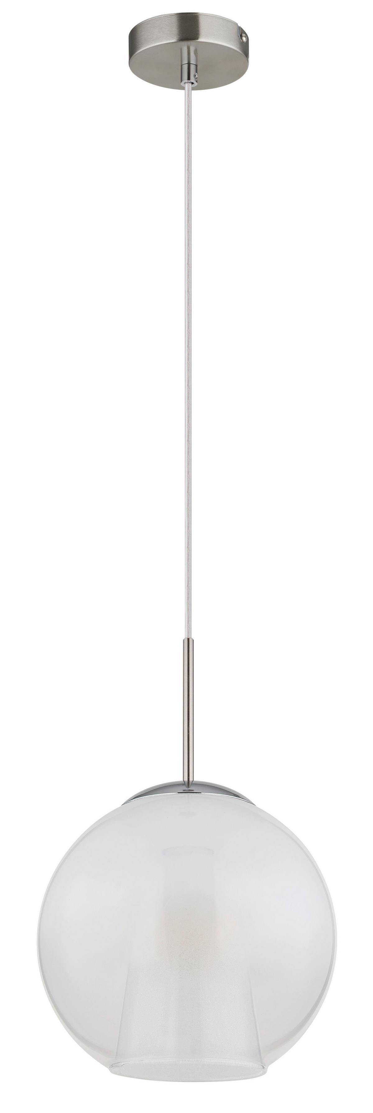 Hängeleuchte Barry Chromfarben Glas D: 25cm - Klar/Chromfarben, Basics, Glas/Kunststoff (25/120cm) - Globo