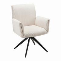 STOLIČKA S PODRÚČKAMI ROSALIA - čierna/béžová, Modern, kov/drevo (65/87,5/61,5cm) - Bessagi Home