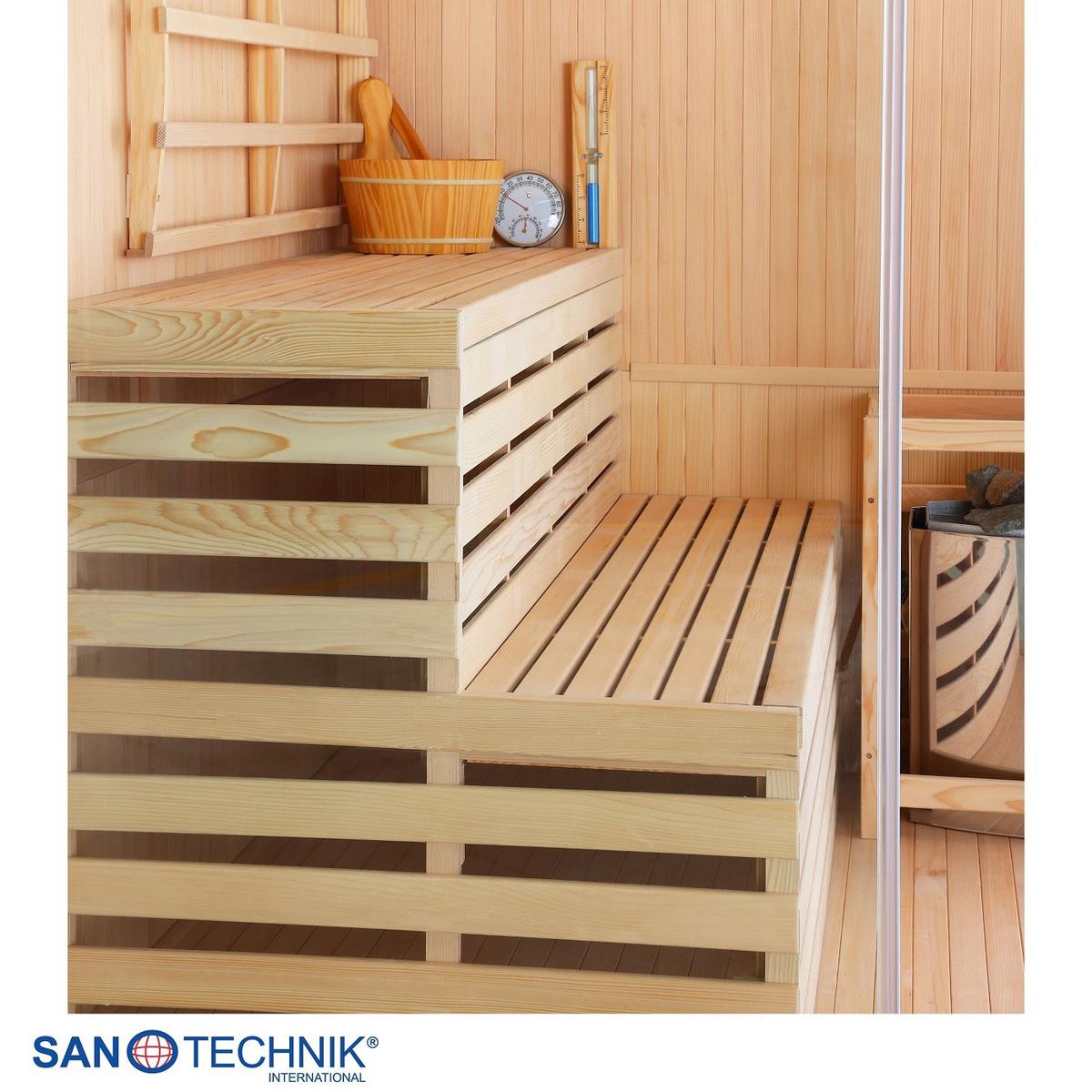 Finnische Sauna Tallinn int. Steuerung, 6-KW-Ofen - Basics, Holz (150/200/150cm)