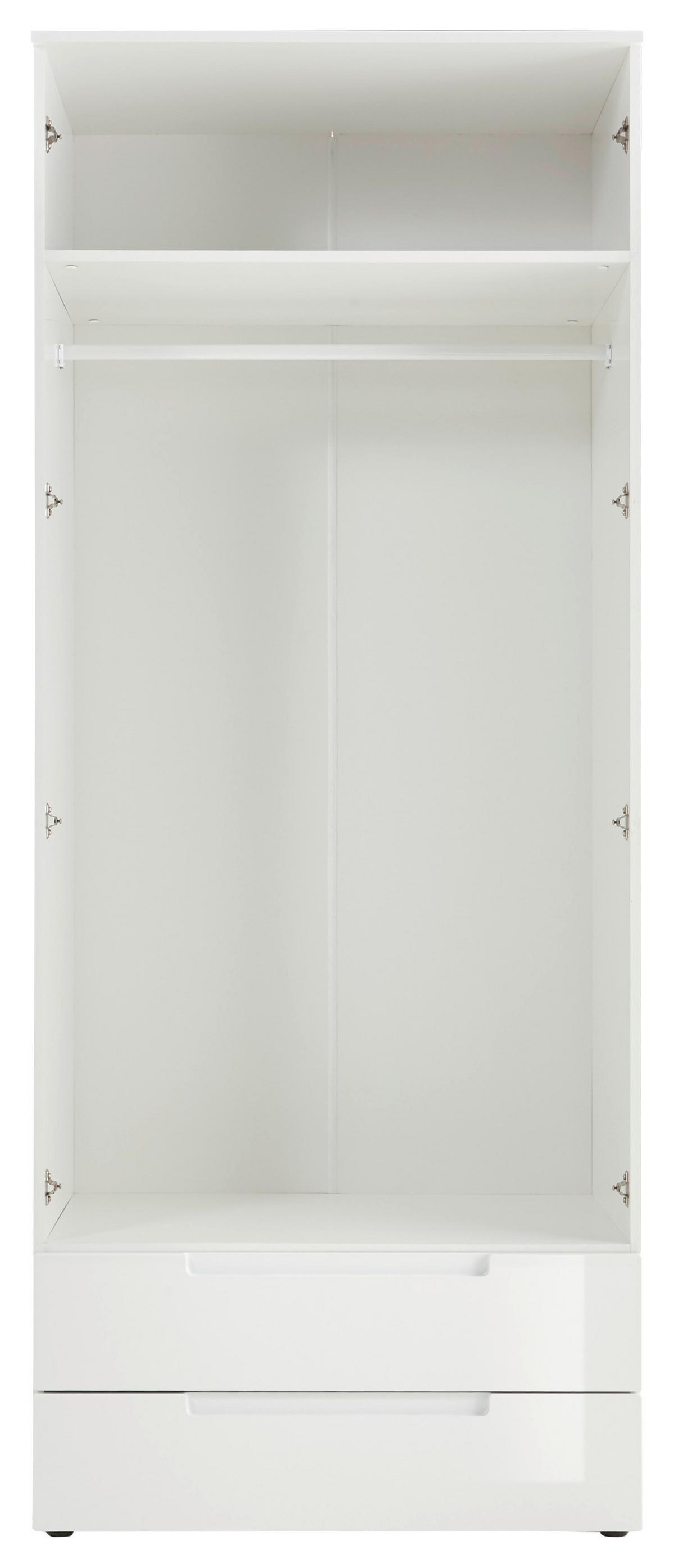 Drehtürenschrank +schubladen B: 84 cm Spice, Weiß - Eichefarben/Weiß, MODERN, Holzwerkstoff (84/208/57cm) - MID.YOU