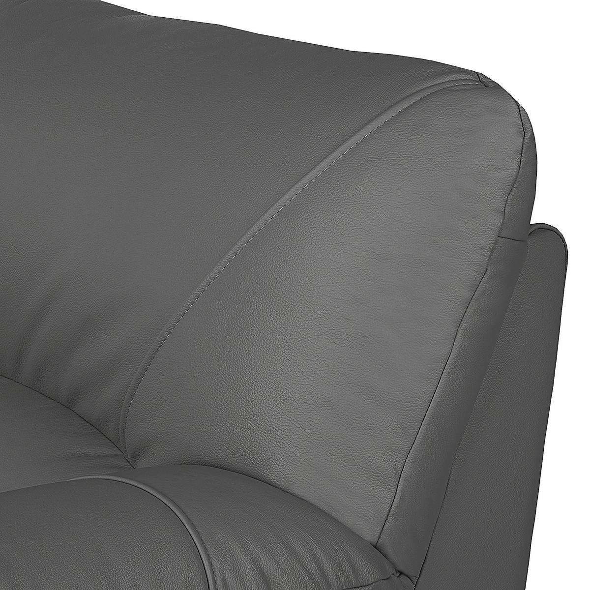 2-Sitzer-Sofa Oslo Beige B: 150 cm - Anthrazit/Schwarz, Design, Leder (150/92/85cm) - Livetastic