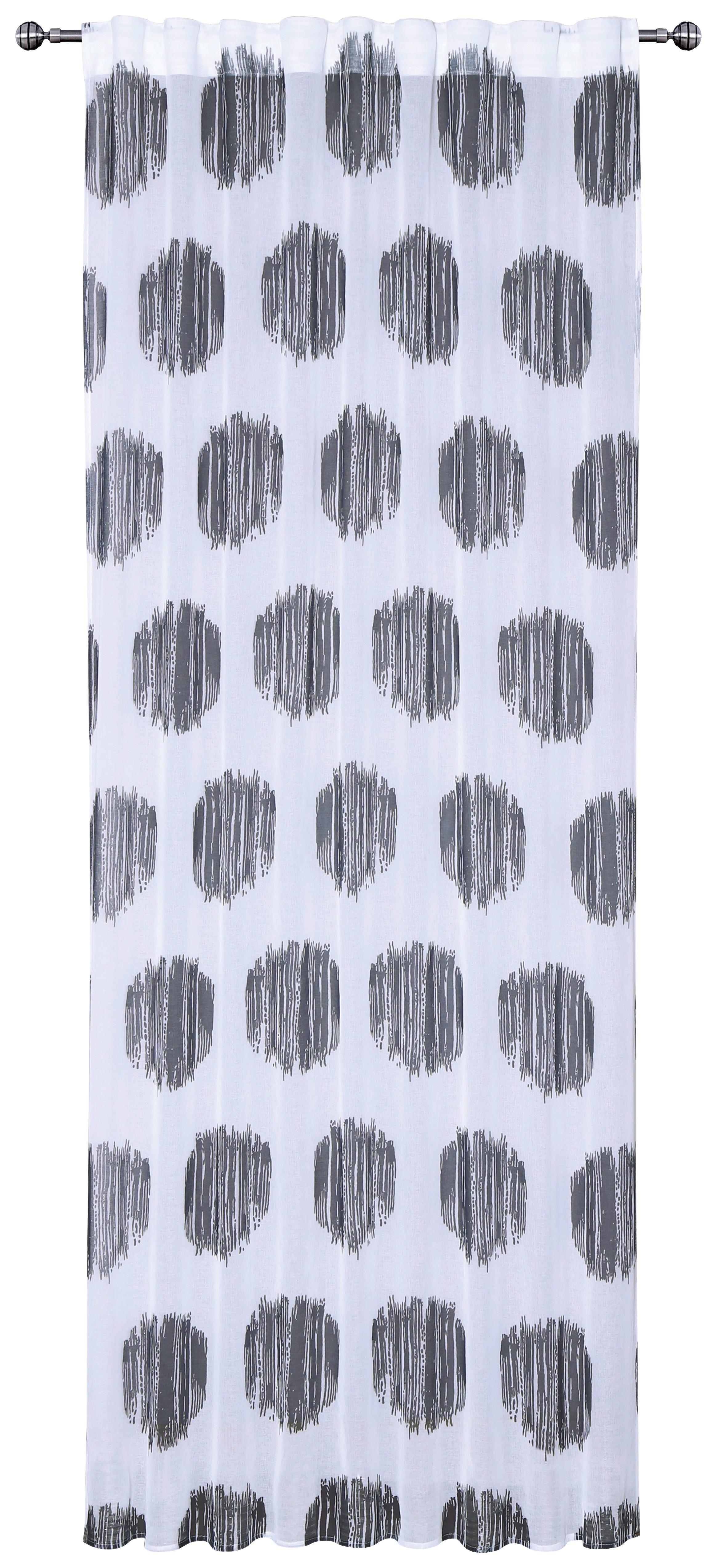Fertigvorhang Elise - Schwarz/Weiß, MODERN, Textil (140/245cm) - Luca Bessoni