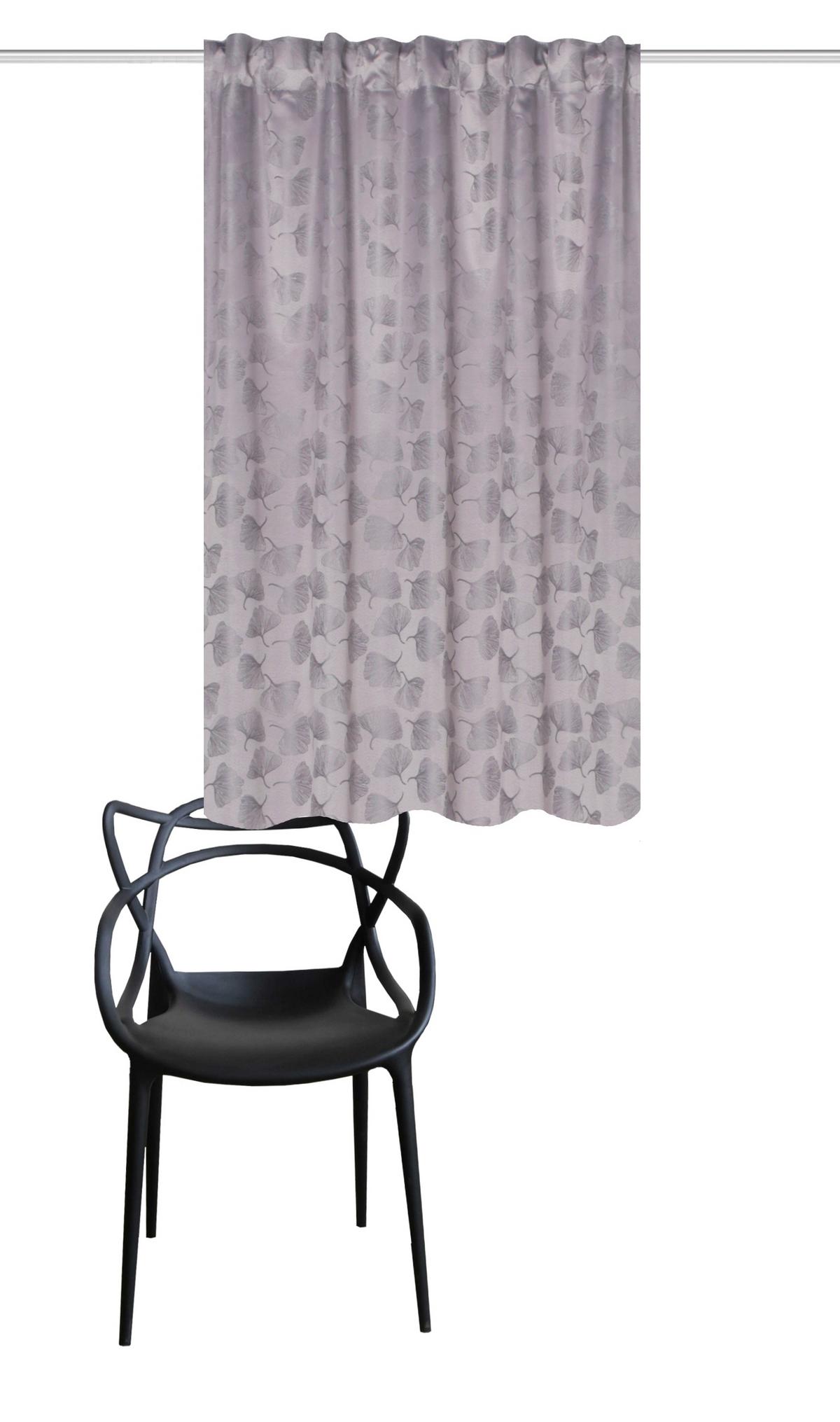 Fertigvorhang Gingko - Grau, Trend, Textil (135/145cm)