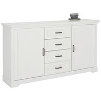 Komoda biela,široká - čierna/biela, Romantik / Landhaus, kov/kompozitné drevo (164/90/41cm)