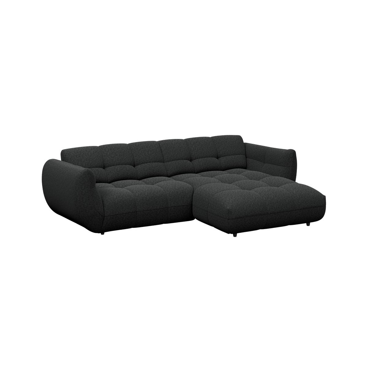 Ecksofa Panda Chenille schwarz, 280x178cm - Schwarz, Trend, Textil (280/178cm)