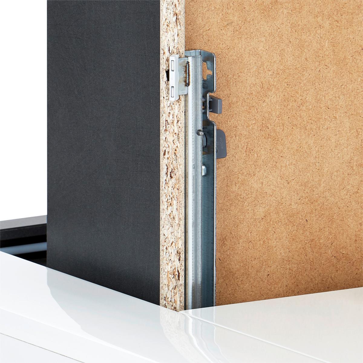 Kommode Mit Led B: 85 Cm Alassio, Alpinweiß/matera - Schwarz/Weiß, MODERN, Holzwerkstoff (85/86,2/37,6cm) - Luca Bessoni