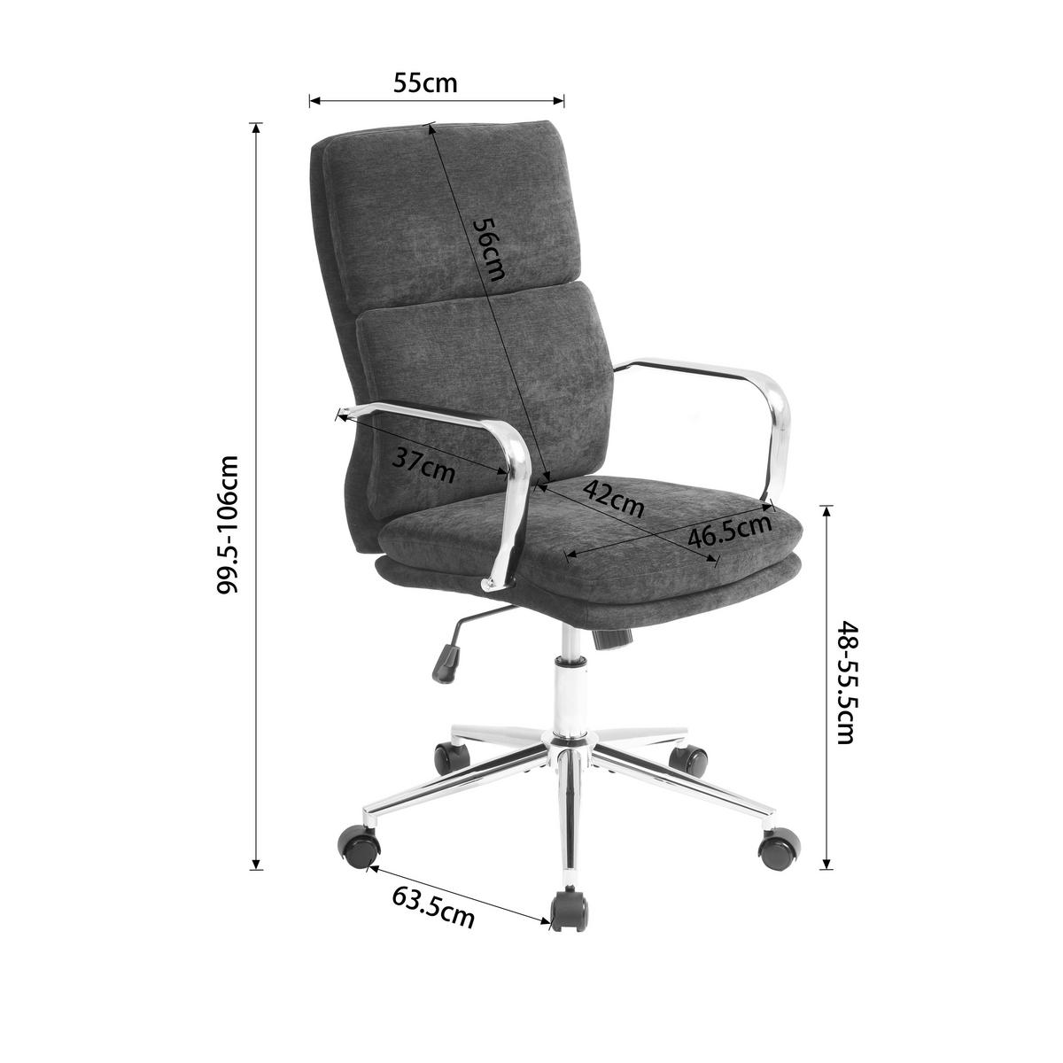 Drehstuhl Verona Schwarz B: 56 cm - Chromfarben/Schwarz, MODERN, Holz/Kunststoff (56/100-110/65,5cm) - Livetastic