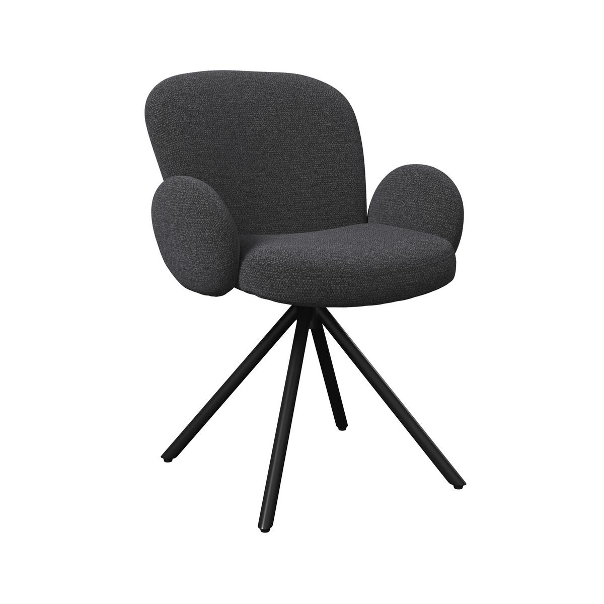 Židle Josea s područkami, šedá - šedá/černá, Moderní, kov/dřevo (64/85/63cm) - Bessagi Home