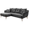 Ecksofa Baggio Grau S: 162/277 cm - Buchefarben/Grau, MODERN, Holz/Textil (162/277cm) - Livetastic