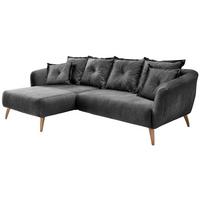 Ecksofa Baggio Grau S: 162/277 cm - Buchefarben/Grau, MODERN, Holz/Textil (162/277cm) - Livetastic