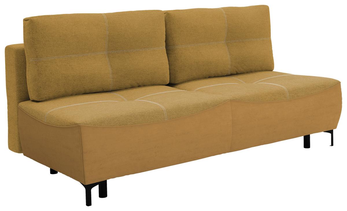 2-sitzer-sofa Mit Schlaffunktion Wendy B: 197 Cm - Gelb/Schwarz, Design, Textil (197/94/96cm) - MID.YOU