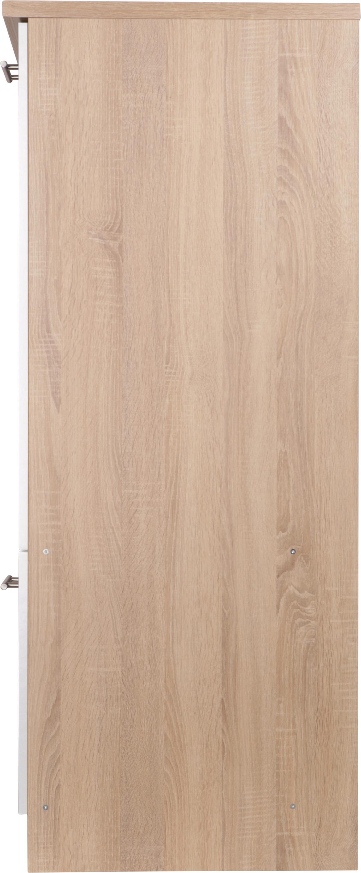 Geräteumbauschrank Merle Weiß, Eiche Dekor B:60cm - Eichefarben/Weiß, Basics, Holzwerkstoff (60/144,8/60cm) - Respekta