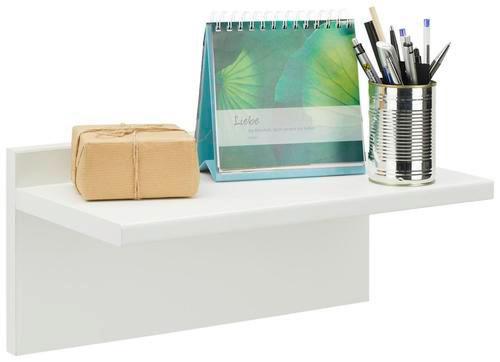 NÁSTĚNNÝ REGÁL WHITE - bílá, kompozitní dřevo (47/22/24cm)