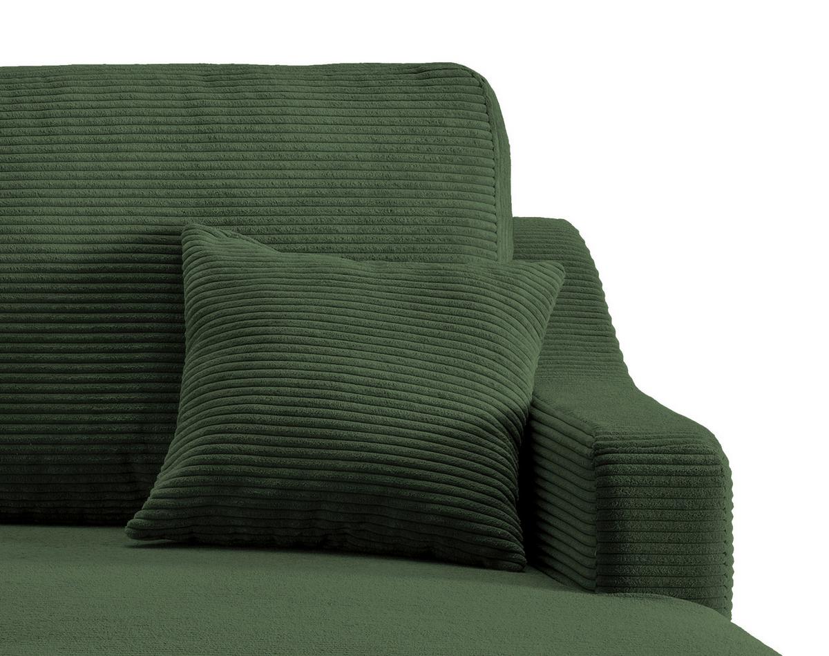 Ecksofa Valentina - Dunkelgrün/Naturfarben, Design, Textil (228/150cm) - P & B