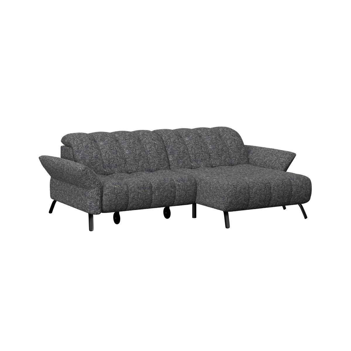 Ecksofa Coast Grau, 244x173cm - Schwarz/Grau, KONVENTIONELL, Holzwerkstoff/Textil (244/173cm)