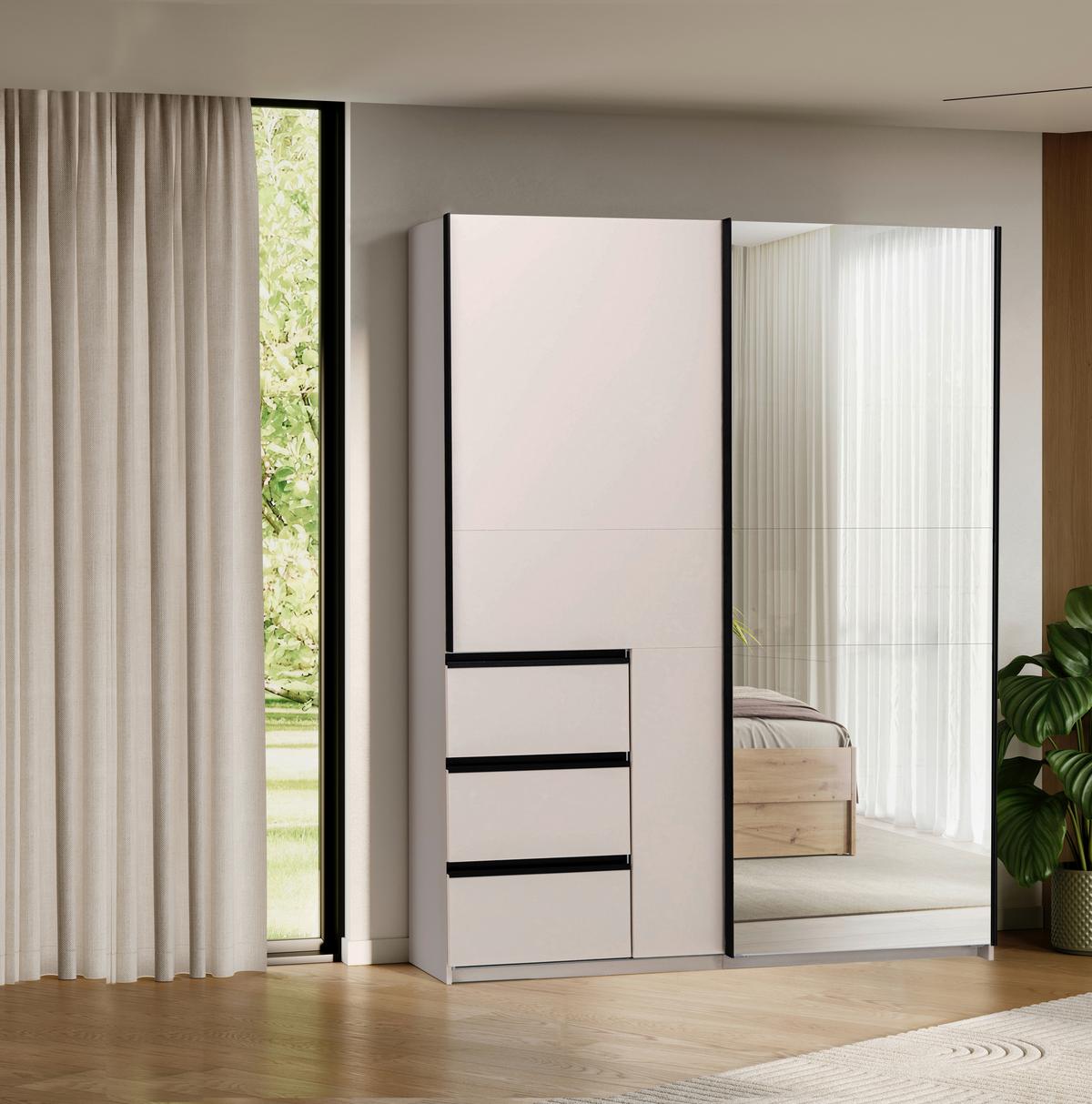 SCHIEBETÜRENSCHRANK Wilma Kaschmir B: 175cm - Kaschmir, MODERN, Holzwerkstoff (175/210/61,5cm) - P & B
