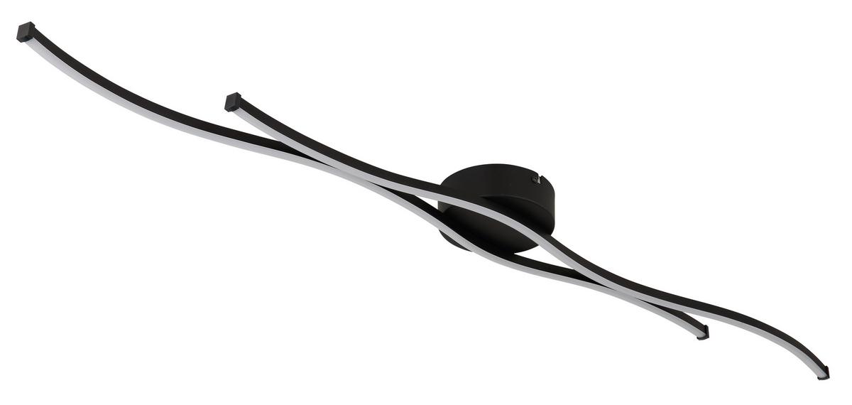 LED-Deckenleuchte 67336-30 - Opal/Schwarz, Design, Kunststoff/Metall (110,4/13/5,6cm) - Globo