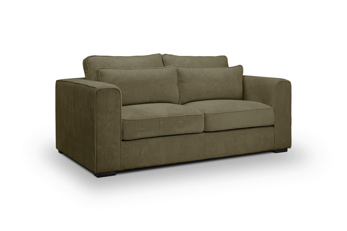 2,5-Sitzer Almera Khaki B: 200cm - Khaki/Schwarz, Basics, Holz/Textil (200/92/112cm) - MID.YOU