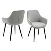 Armlehnstuhl-Set Hellgrau B: 64 cm - Hellgrau/Schwarz, MODERN, Textil/Metall (64/86/59cm) - Livetastic