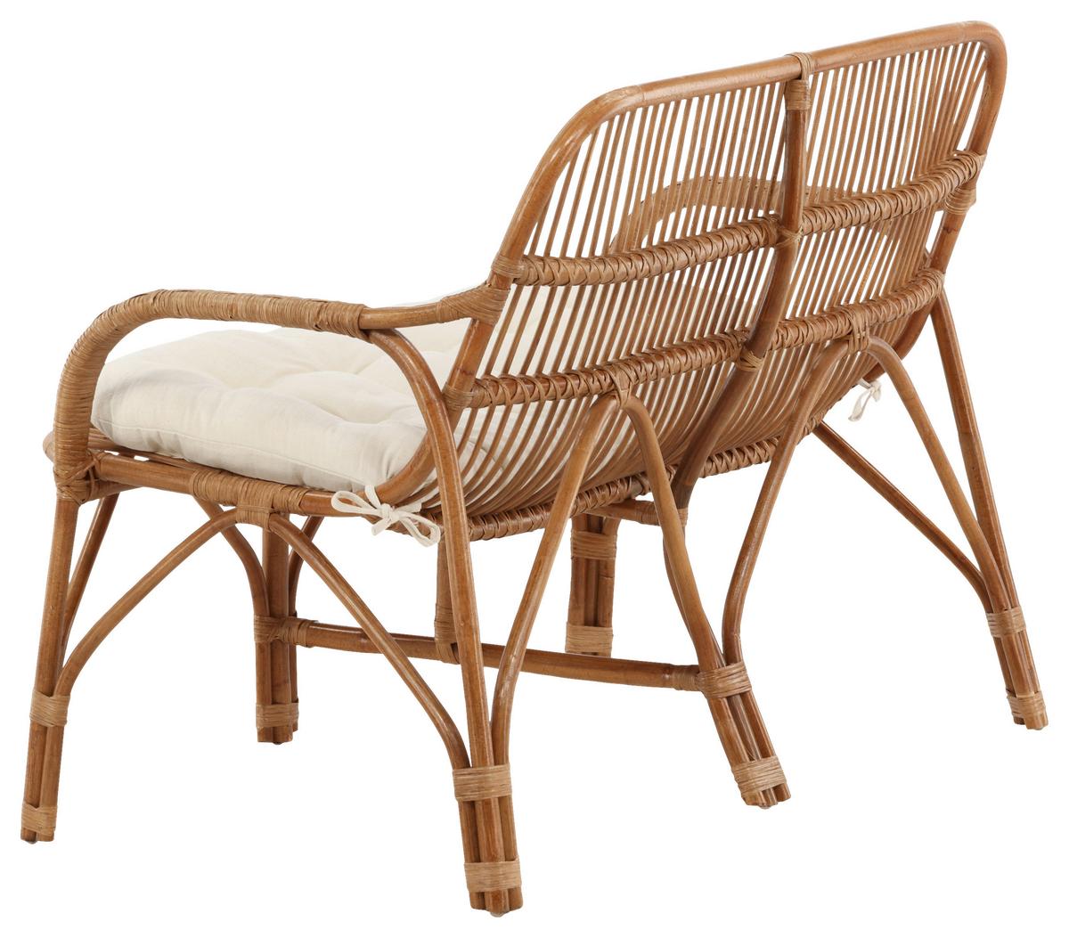 Loungesofa Nella Aus Holz - Naturfarben/Weiß, KONVENTIONELL, Holz (130/93/82cm) - Gardenson