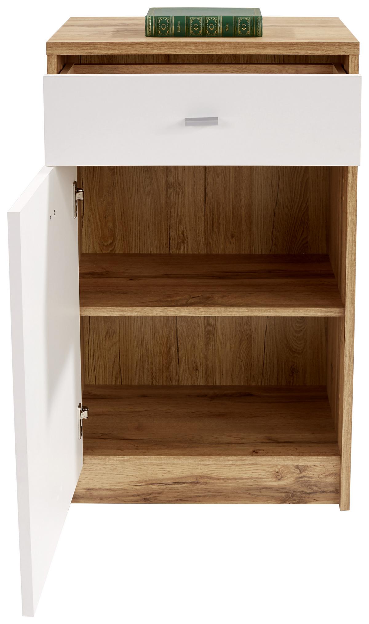 Kommode B 50cm 4-You New, Wotan Eiche Dekor/Weiß - Eichefarben/Weiß, MODERN, Holzwerkstoff (50/85,4/34,6cm)